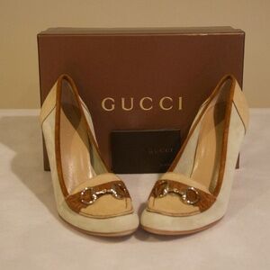 Gucci Scar Pelle S. Cuoio - Suede Cudu Heels - 9.5